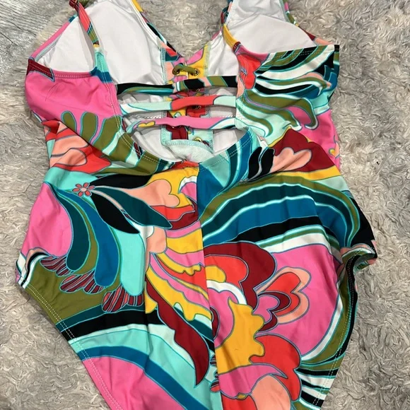 BCBGMaxAzria Colorful Floral One-Piece Swimsuit - Picture 4 of 5